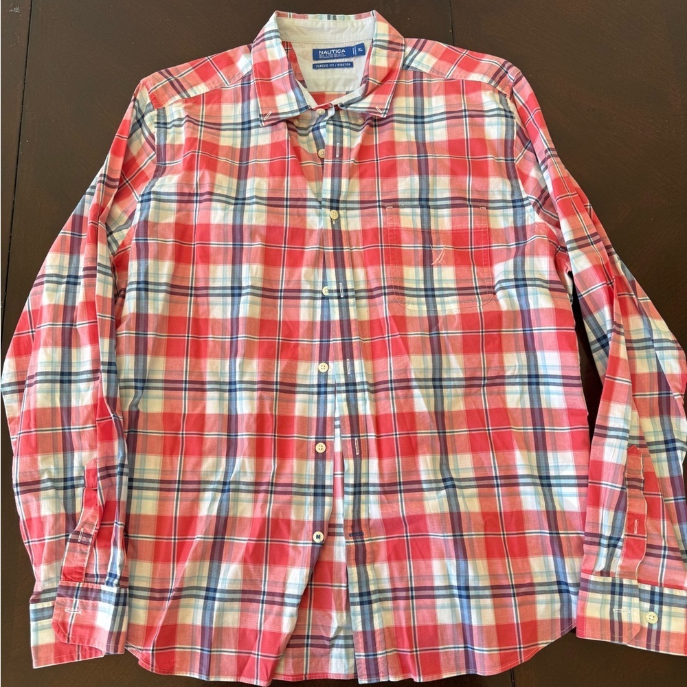 NauticaMen's Red Plaid Shirt